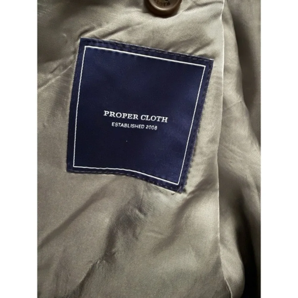 Proper Cloth Mens Navy Blue Wool Sharkskin Perennial Custom Fit‎ Blazer Jacket - Picture 4 of 6